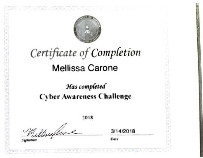 Take the DoD Cyber Awareness Challenge! Network 47